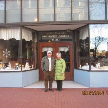 C.B. Hall & His Wife Virginia in front of store